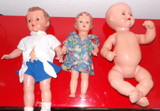 3 x Schildkröt Puppen Junge T 44 und Mädchen 36 + Baby 45