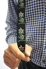 Hosenträger Edelweiß schwarz Bayrisches Volksfest Trachtenmode Bavaria 124427513