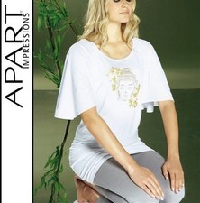 NEU: LUXUS KIMONO SHIRT mit STRASS GR 40 APART *YOGA COLLECTION* weiss *364017