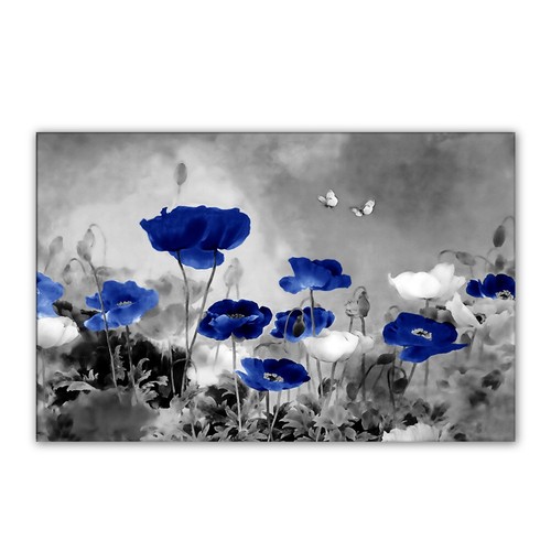 Gerahmtes leinwandbild blumen - gerahmtes,