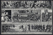 AK Leipzig, Zirkus Barum, Löwenjagd in den Straßen, Strassenbahn, Ausbruch der  