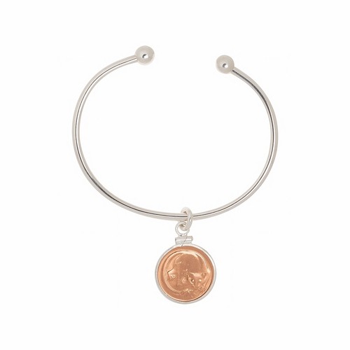 Australian cent cuff bangle - australian,
