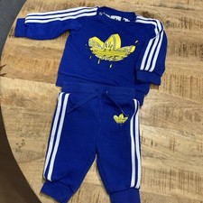 Adidas Original Set Baby Gr. 68 Blau Junge Königsblau Hose Und Pulli Pullover