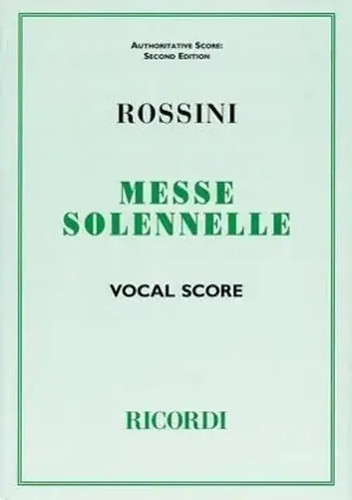 Messa solenne vocal score - solenne, |