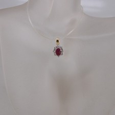 Anhänger in 750/18k  Gelbgold Weissgold mit Rubin und Diamanten