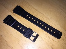Uhrarmband kompatibel CASIO W-59-1, F-91w, Schwarz, 18mm, Metallschließe