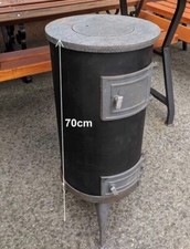 Freistehender Ofen Werkstattofen Kaminofen Holzofen Gusseisen 72x30x30cm