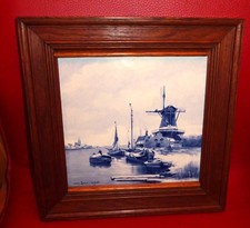 !!!! ROYAL DELFT DE PORCELEYNE FLES SCHÖNES ALTES KACHELBILD  KERAMIK !!!!