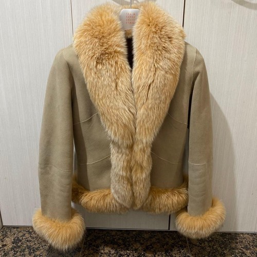 Lammfell fuchspelz jacke - lammfell,