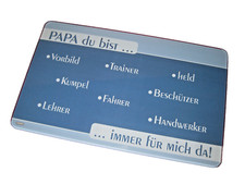 KESPER * Dankeschön an PAPA * Glas-Schneideplatte Frühstücksbrett hygienisch ESG