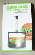 Hamburger Presse, stabiler Kunststoff, gefederter Press-Stempel, 9,2 cm Innen-D