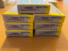 7x Minitrix 14955 - Weiche Rechts R4 15 Grad - Neu & OVP