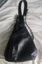 2 in 1 Tasche Rucksack Echtleder blau  "Jobis" Handtasche Umhängetasche 