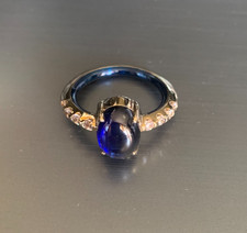 Pierre Lang Ring Gr. 10 gold / blau / klar * Seltene Farbkombi *** Neuwertig ***