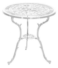 MX Gartentisch Lugano Antik Aluguss weiss Eisentisch Bistrotisch Gartenmöbel