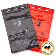 100 - 24000 Hundekotbeutel HD-PE Gassibeutel schwarze/rote Hundetüten 21x31,5cm