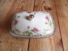 1 Stück Chodziez Polen Rosen Motiv Goldrand Butterdose