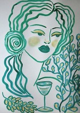 Grafik Acryl MALEREI Porträt ART abstrakt painting drawing ILLUSTRATION