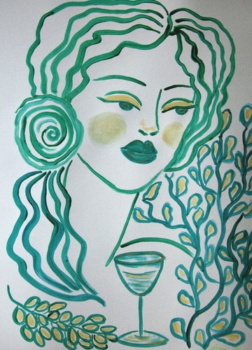 Grafik acryl malerei porträt - grafik,