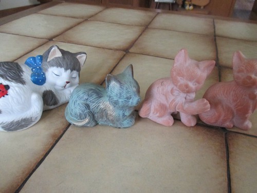 Katzen figuren ton keramik - ton,
