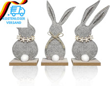 3 Stück Osterhasen Deko Filz