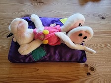 Diddl-Maus Spieluhr auf lila Samtkissen (29 cm*20cm)