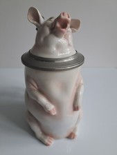 Figurenkrug Bierkrug Top Rarität v. Schierholz singendes Schwein 0,5 L um 1900 