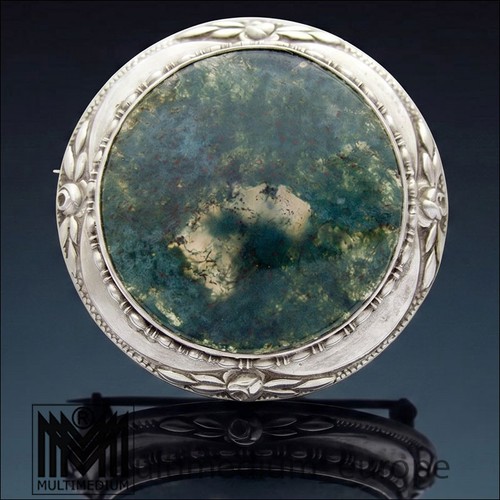 Jugendstil silber brosche - silber,