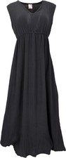 Boho Sommerkleid, luftiges Baumwollkleid, Maxikleid, Strandkleid  - schwarz