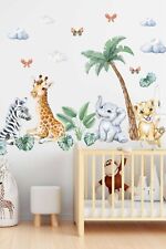 XXL Wandtattoo Kinderzimmer Wandaufkleber Dschungeltiere  Wandsticker 100*120cm