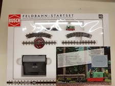 Busch 12012 H0f Feldbahn Start-Set Holztransport mit Batteriekasten #NEU in OVP