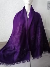 Stola/ Halstuch lila mit Pailletten und Fransen