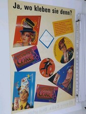 Coca Cola - Cherry Coke  - Bogen - Aufkleber / Sticker Werbung 