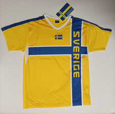Fun T-Shirt Schweden EM WM Blau Gelb Gr. S/M/L Fußball Retro Sverige Olympiade