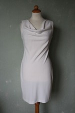 Kookai Kleid Abendkleid Etuikleid ivory weiß Wasserfallausschnitt 36 S / FR38