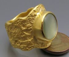 REIF-DESIGN - ANTIK STYLE MONDSTEIN RING - HANDARBEIT - AUS EIGENER GOLDSCHMIEDE