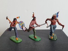 3 Elastolin Lineol Indianer