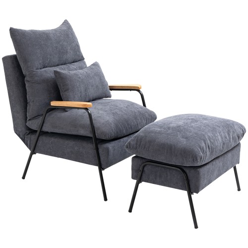 Homcom ohrensessel mit hocker - mit,