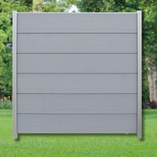 WPC XL Zaun Komplettset grau