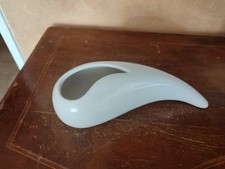 Süße Blumenvase Blumentopf  kleine Pflanzen Deko Schale Cremeweiß 8 cm H 20 cm L