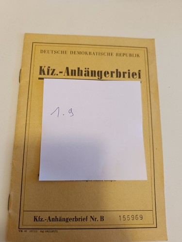 Ddr kfz brief eigenbau - ddr,