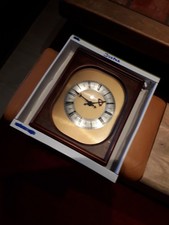 Vintage 70er Jahre Wohnzimmer Wanduhr Dugena Quartz Melody Quartzuhr Holz