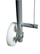 LAUFROLLE - Ø 200 MM FÜR BAUZAUN-TORELEMENT INKL. ROHRSCHELLE