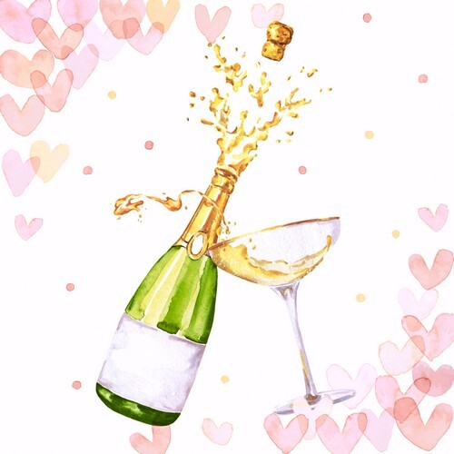 Servietten hearts bubbles - 20,
