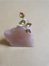 Damen Ring mit Mystik Topas Edelsteinen  Verstellbar  925 Silber 