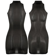 DE^Damen Sexy Transparent Kleider Eng Figurbetont Etuikleid Nachtkleid Negligee