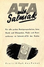 ATA SALMIAK SCHEUERPULVER Historische Reklame von 1943