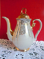 Rudolf Wächter (RW) Bavaria  Porzellan Kaffee- Teekanne Vergoldet  Inh. 0,7L