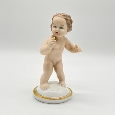 Antike Haas & Czjzek Schlaggenwald Porzellan Figur Kind 1918-1945 Putto Böhmen