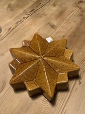 Keramik Ton Backform Stern Form Back Form  mit Wandaufhängung Braun Glasiert